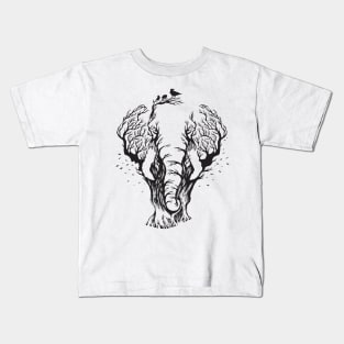 elephant with forest background Kids T-Shirt